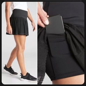 ATHLETA HIGH RISE A GAME MESH SKIRT/SKORT-BLACK,M/XL